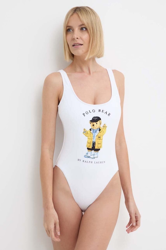 Jednodijelni kupaći kostim Polo Ralph Lauren mekana bijela 21490410