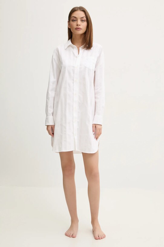 Lauren Ralph Lauren cămașă de noapte din bumbac camasa de noapte alb ILN32305