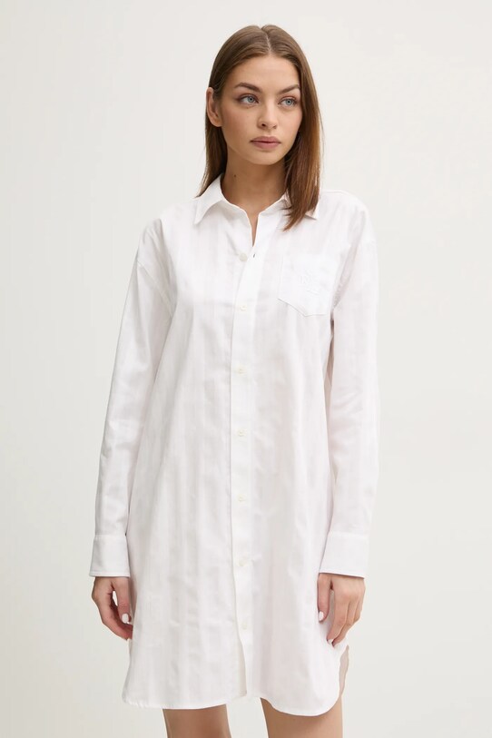 Lauren Ralph Lauren cămașă de noapte din bumbac ILN32305 alb SS24