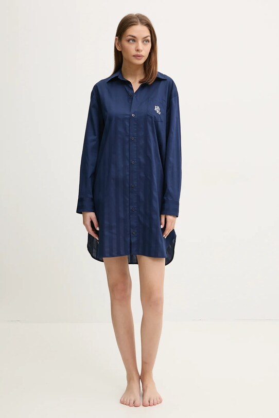 Lauren Ralph Lauren cămașă de noapte din bumbac ILN32305 bleumarin SS24