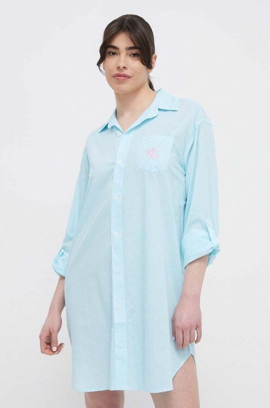 Lauren Ralph Lauren koszula nocna tkanina niebieski ILN32317
