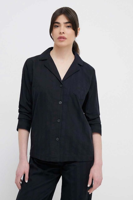 Bavlnené pyžamo Lauren Ralph Lauren ILN92305 čierna SS25