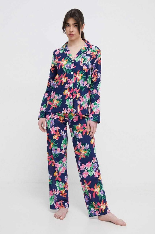 Lauren Ralph Lauren piżama tkanina granatowy ILN92308