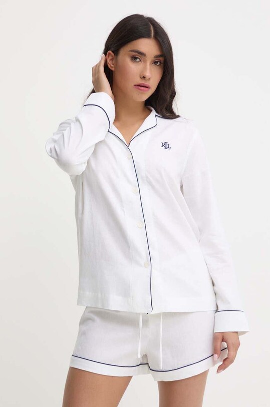 Lauren Ralph Lauren piżama lniana ILN12335 biały SS24