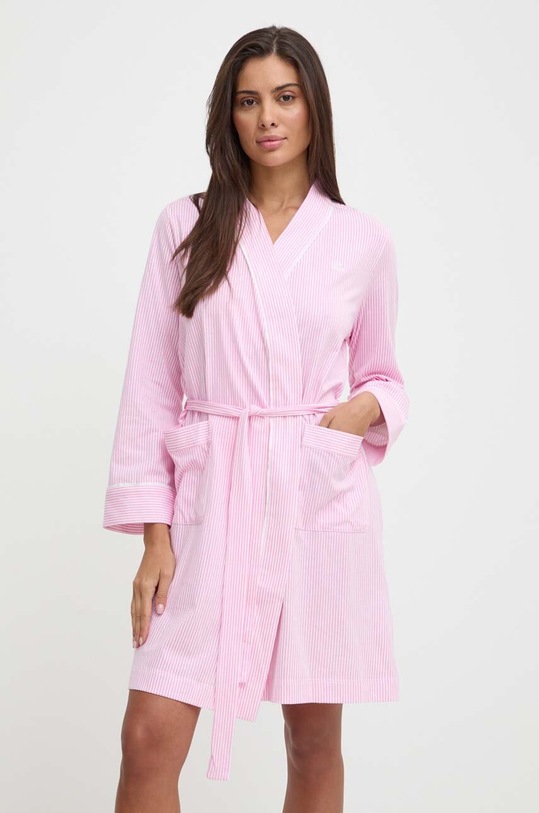 Lauren Ralph Lauren szlafrok bawełniany wzorzyste różowy I814702