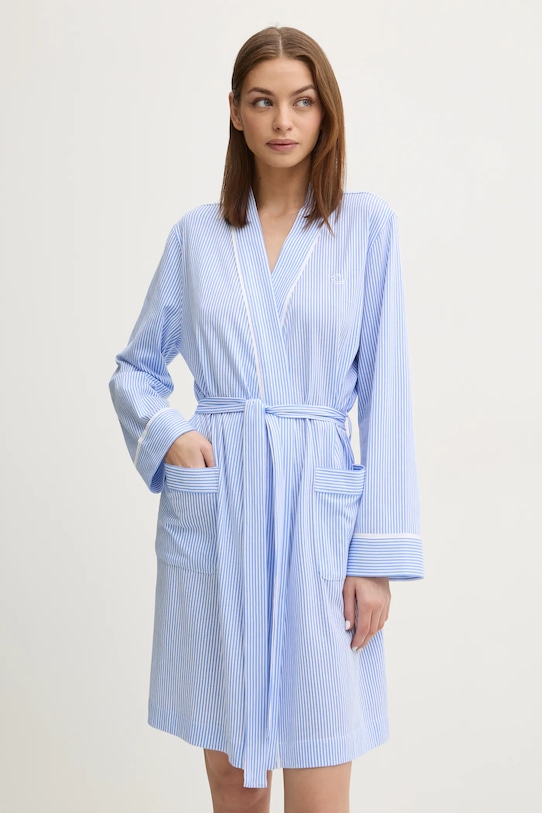 Lauren Ralph Lauren halat de baie din bumbac bumbac albastru I814702