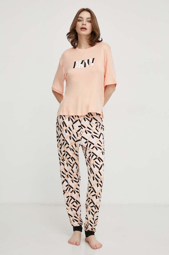Dkny piżama wzorzyste pomarańczowy YI90006