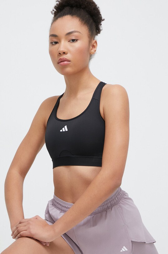 adidas Performance biustonosz sportowy Powerimpact bez fiszbinów czarny IQ3377