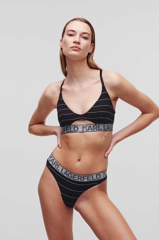 Karl Lagerfeld stringi dzianina czarny 236W2108