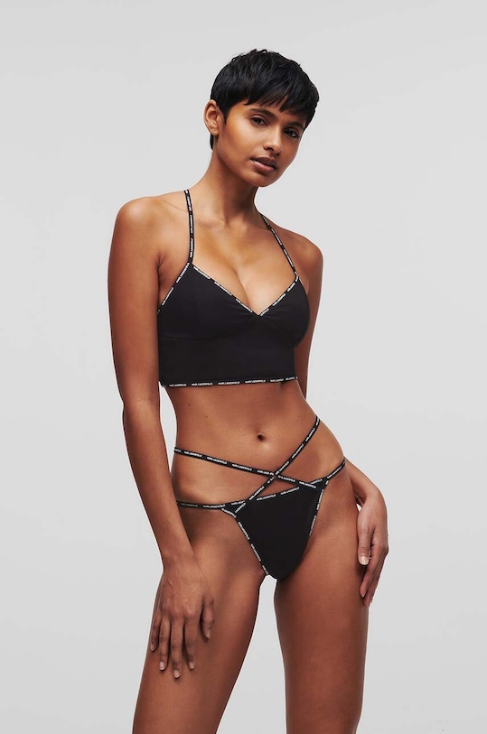 Karl Lagerfeld biustonosz bawełna czarny 236W2110