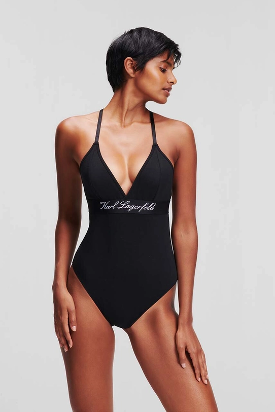 Karl Lagerfeld body bawełna czarny 240W2132