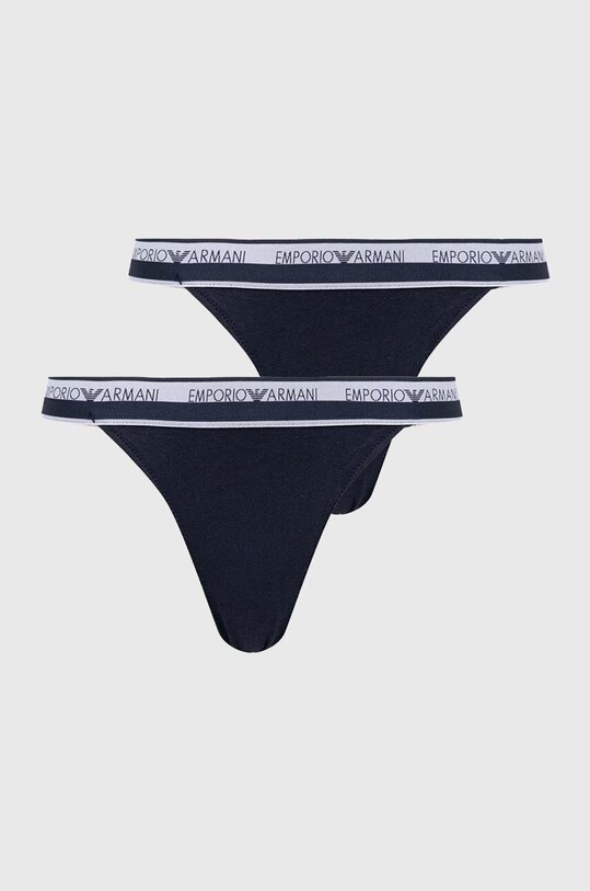 Стринги Emporio Armani Underwear 2-pack трикотаж темно-синій 164522.4R227