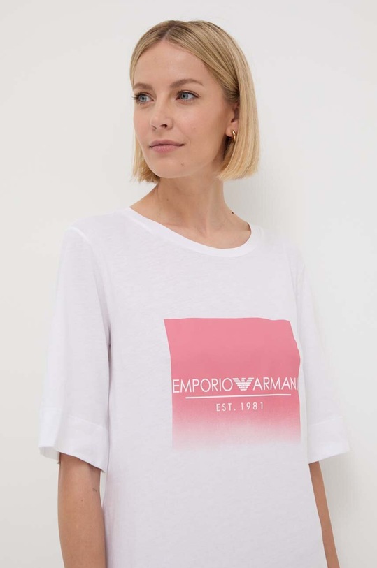 Bavlněná noční košile Emporio Armani Underwear bílá 164687.4R255