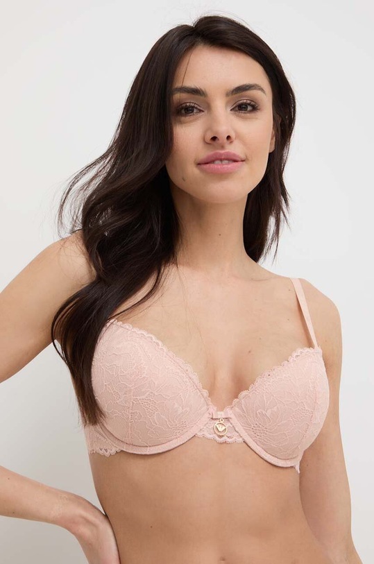 Podprsenka Emporio Armani Underwear s kosticami ružová 167394.4R206