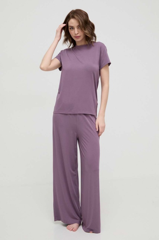 Футболка лаунж BOSS 50515594 фиолетовой SS24