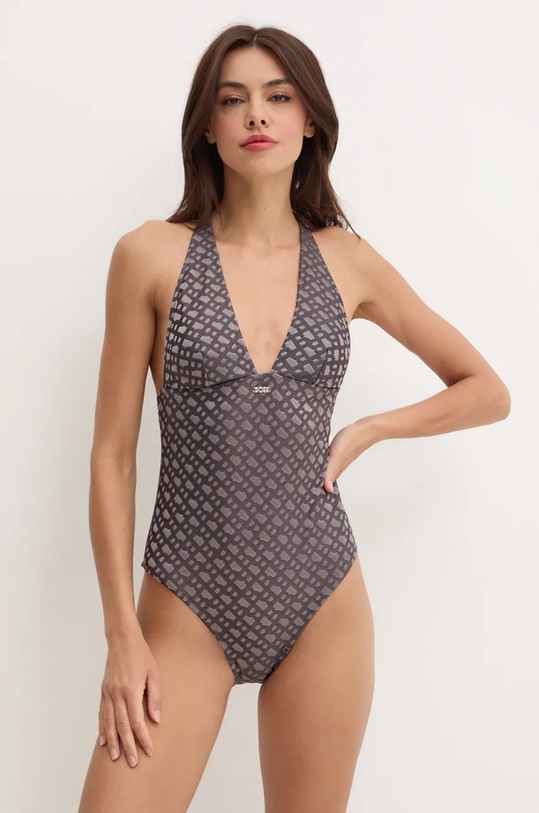 Jednodílné plavky BOSS jemně vyztužené šedá 50515543