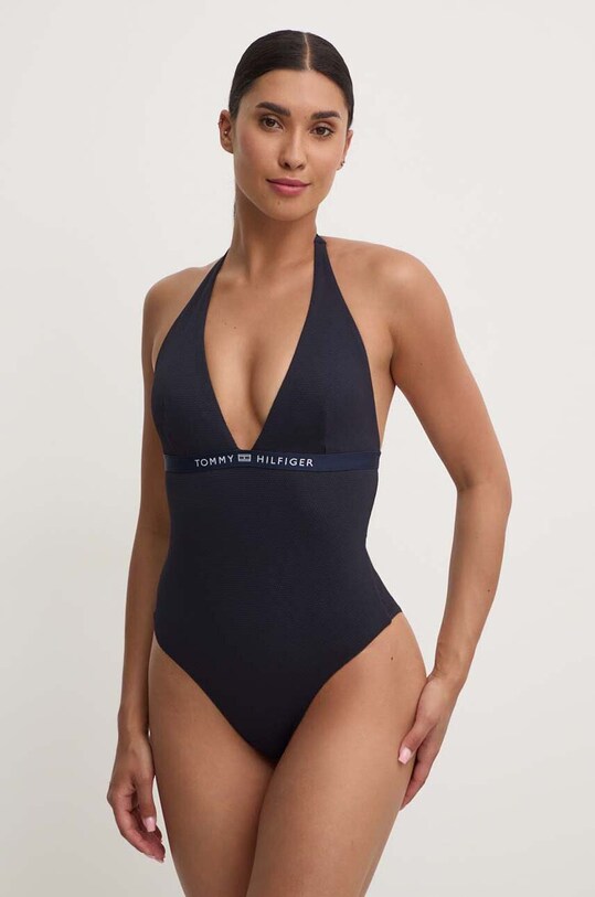 Jednodijelni kupaći kostim Tommy Hilfiger bez uzorka mornarsko plava UW0UW05259