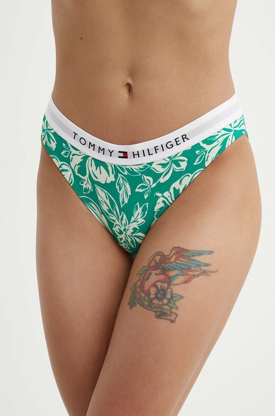 Plavkové nohavičky Tommy Hilfiger spodný zelená UW0UW05365