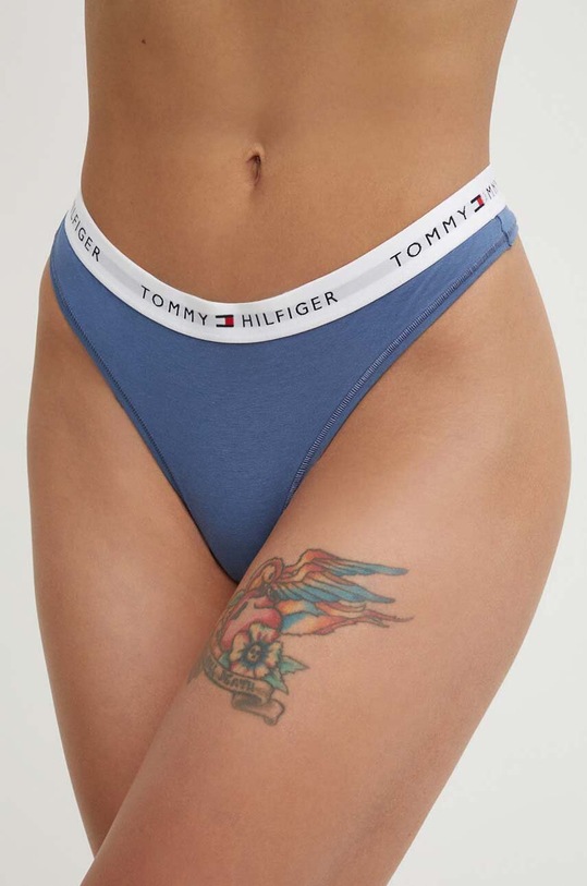 Tommy Hilfiger stringi dzianina niebieski UW0UW03835