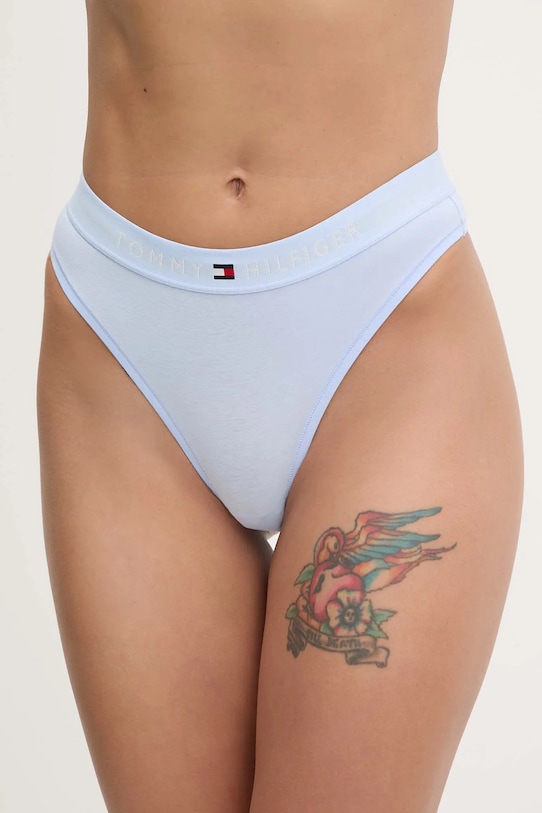 Tommy Hilfiger stringi drobny wzór niebieski UW0UW04146