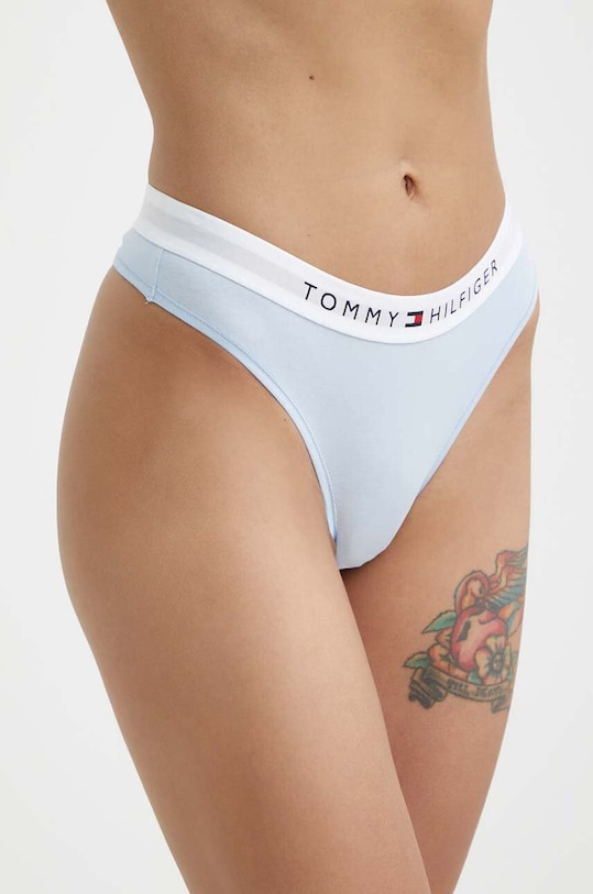 Tommy Hilfiger stringi drobny wzór niebieski UW0UW04146