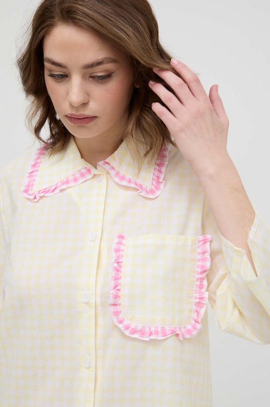 United Colors of Benetton koszula piżamowa bawełniana żółty 4LRA3M004