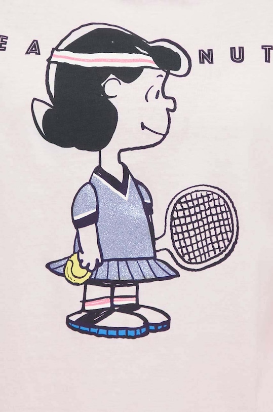 Хлопковая пижамная футболка United Colors of Benetton x Peanuts 30963M05F розовый