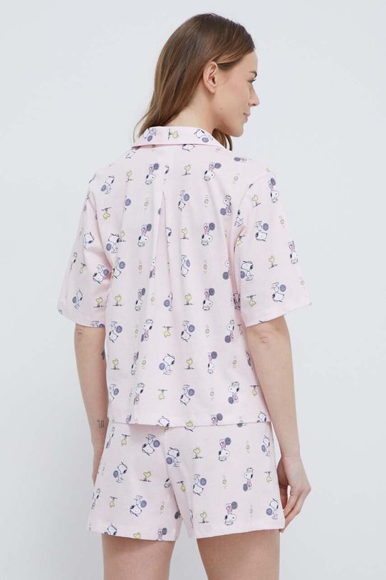 Odzież United Colors of Benetton piżama bawełniana x Peanuts 35I73P02O różowy