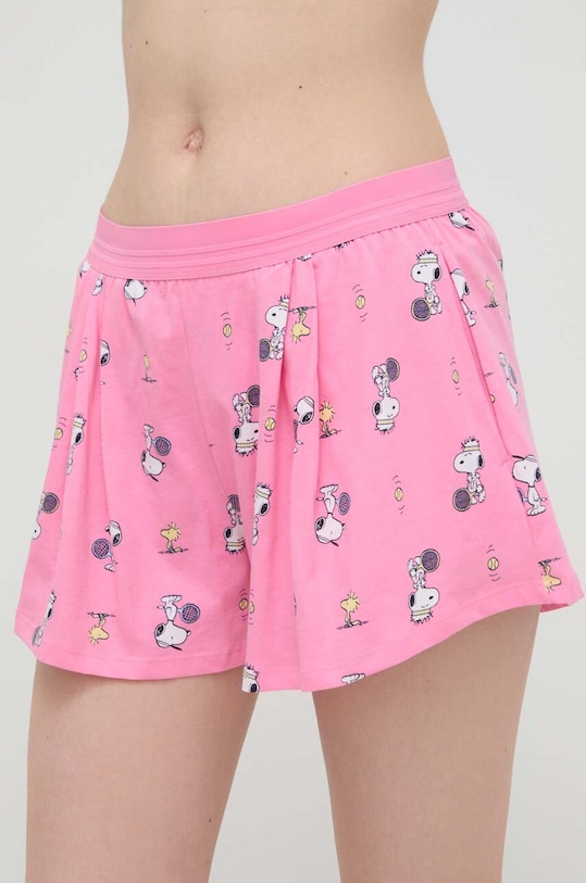 United Colors of Benetton szorty piżamowe x Peanuts dzianina różowy 35I73900H