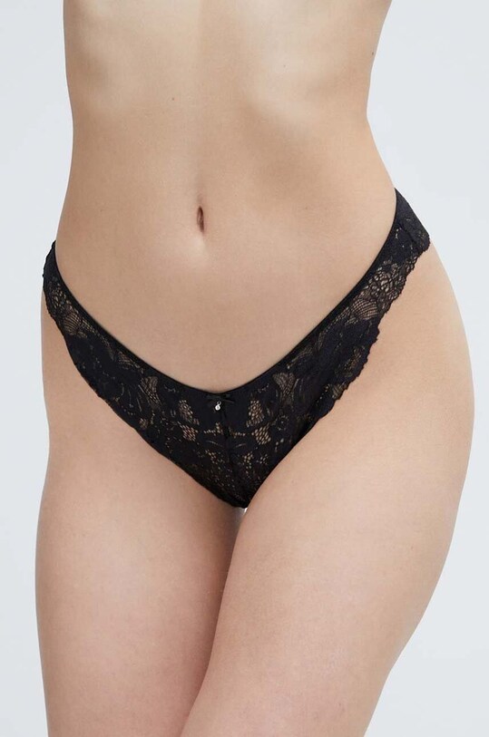 Nohavičky women'secret FEMININE LACE nohavičky čierna 8327294