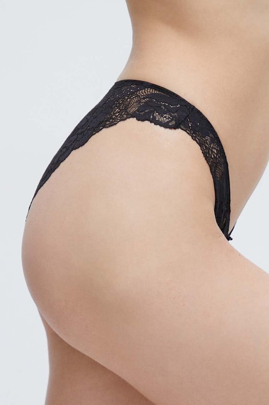 Nohavičky women'secret FEMININE LACE 8327294 čierna SS24