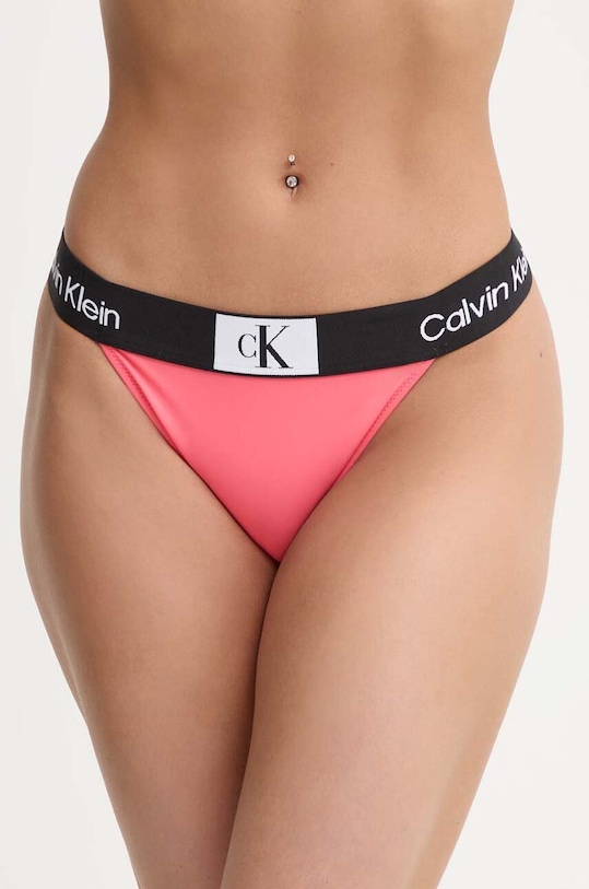 Долнище на бански Calvin Klein ситен розов KW0KW02351