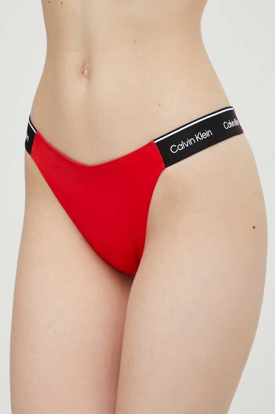Calvin Klein figi kąpielowe dół czerwony KW0KW02430