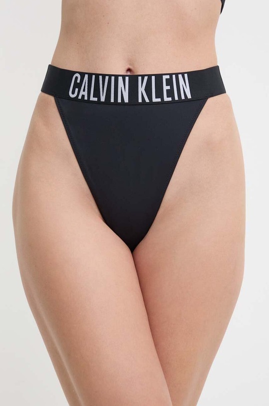 Plavkové tangá Calvin Klein jemný vzor čierna KW0KW02579