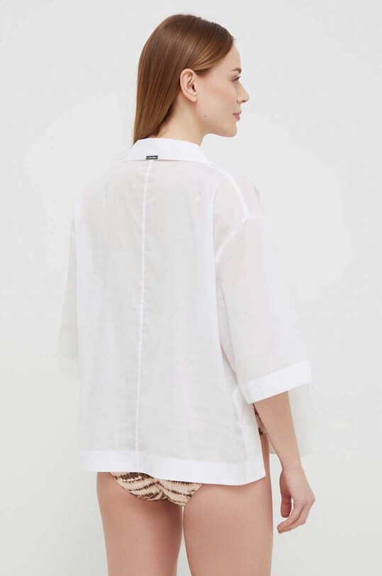 Odzież Calvin Klein koszula plażowa bawełniana KW0KW02447 biały