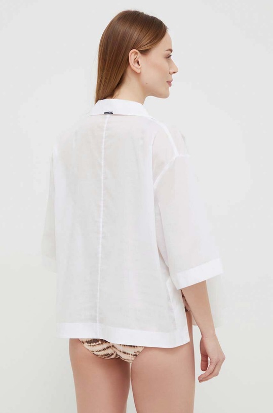 Ρούχα Βαμβακερό πουκάμισο παραλίας Calvin Klein KW0KW02447 λευκό