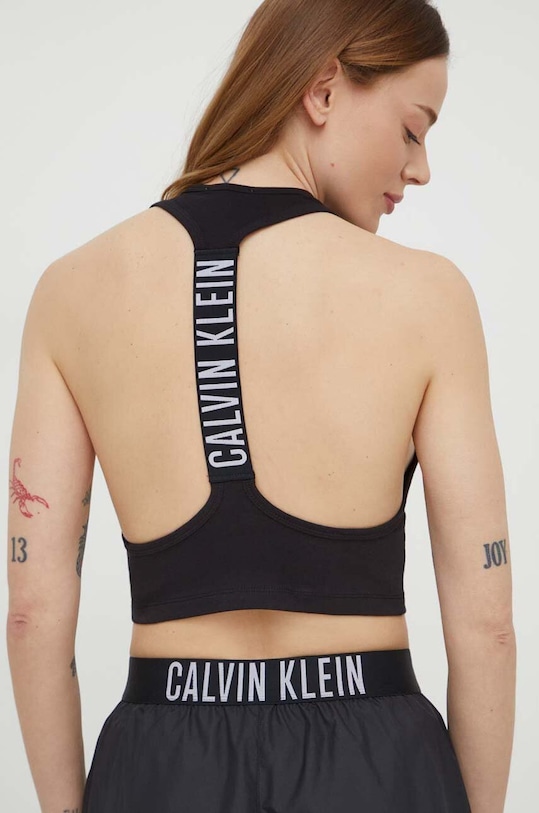 Top παραλίας Calvin Klein Planet friendly μαύρο KW0KW02481