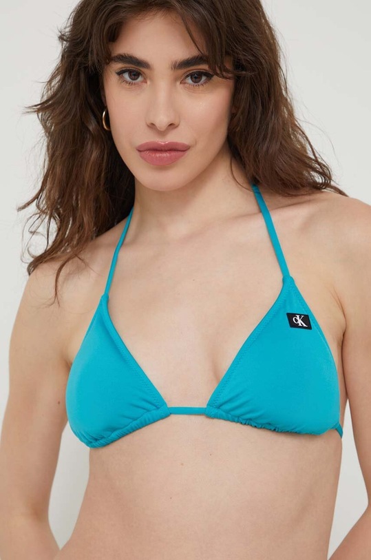 Plavková podprsenka Calvin Klein vrchný tyrkysová KW0KW02343