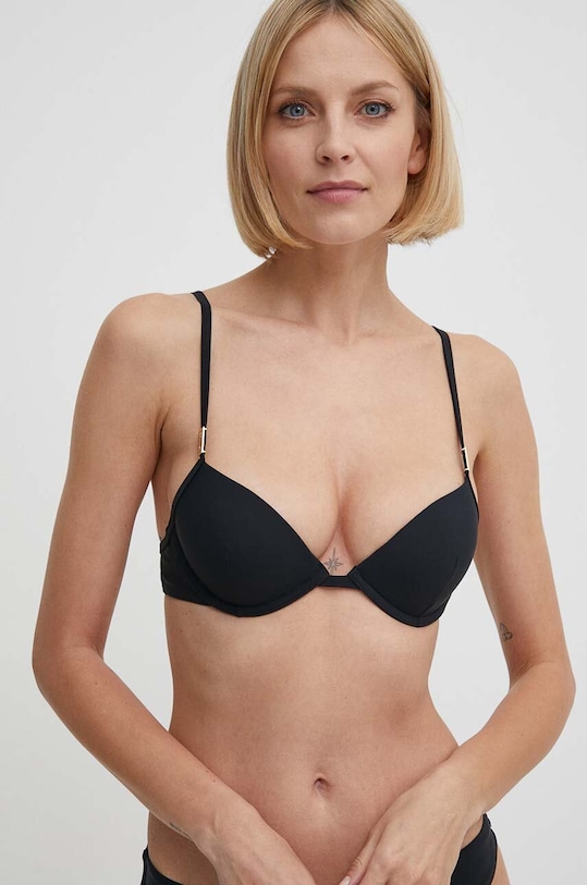 Calvin Klein sutien de baie cu balene negru KW0KW02383