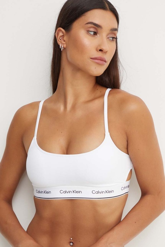 Plavková podprsenka Calvin Klein jemně vyztužené bílá KW0KW02425