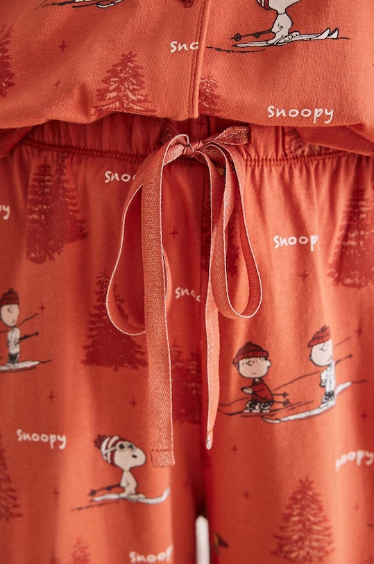 women'secret piżama bawełniana Snoopy pomarańczowy 3137606