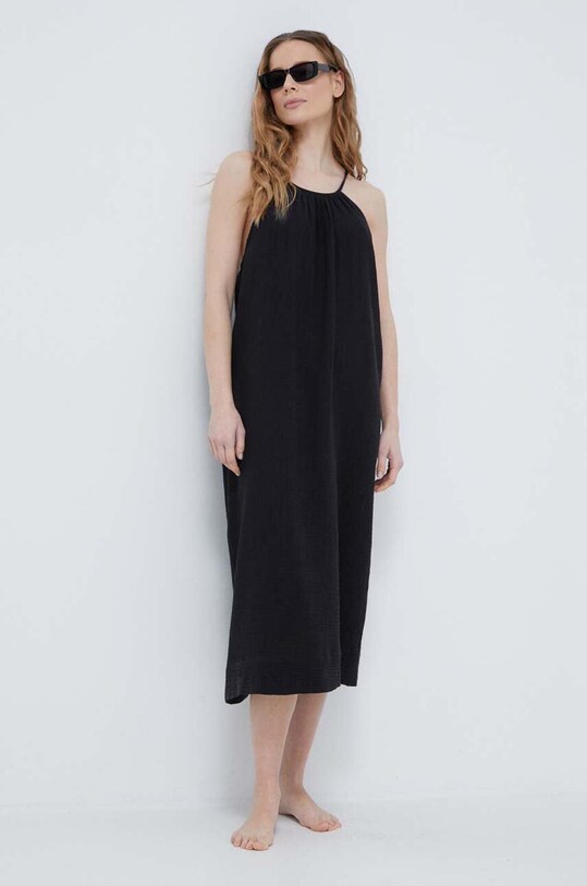 Chantelle rochie de plajă din bumbac C14SW0 negru SS24