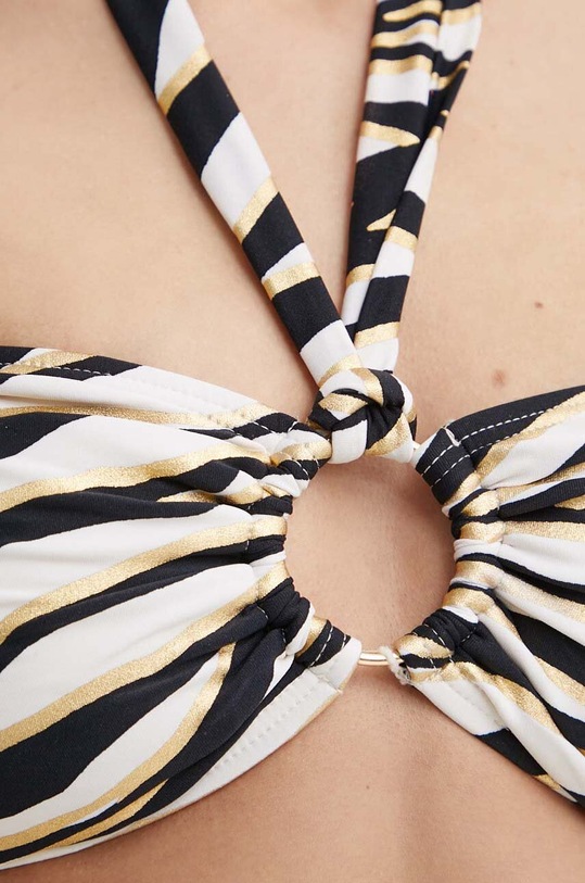 Plavková podprsenka MICHAEL Michael Kors LOGO RING HALTER BRA čierna MM9P680