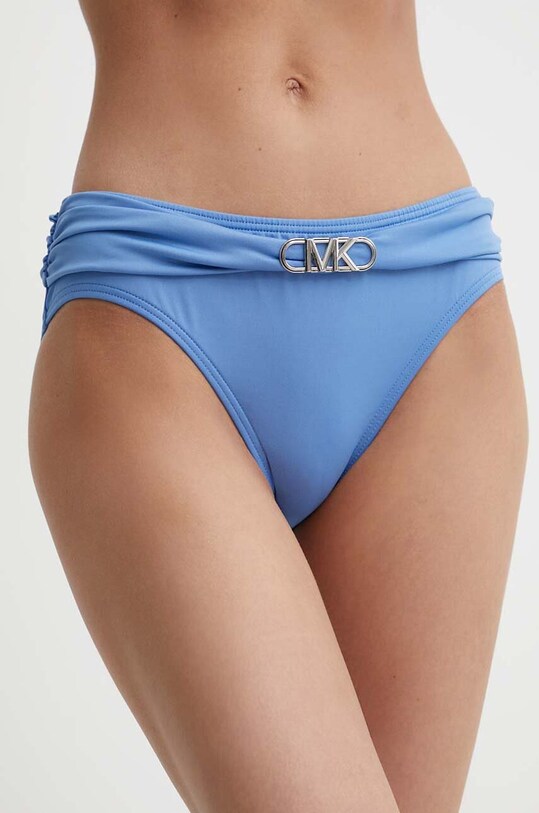 Plavkové kalhotky MICHAEL Michael Kors BELTED BIKINI BOTTOM spodní modrá MM7M163