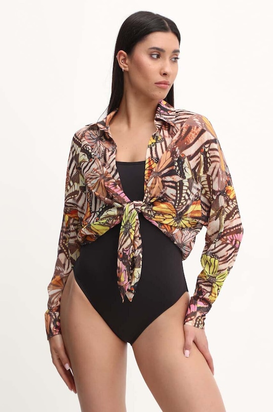 Jednodielne plavky MICHAEL Michael Kors SQUARE NECK ONE PIECE MM7M528 čierna SS24