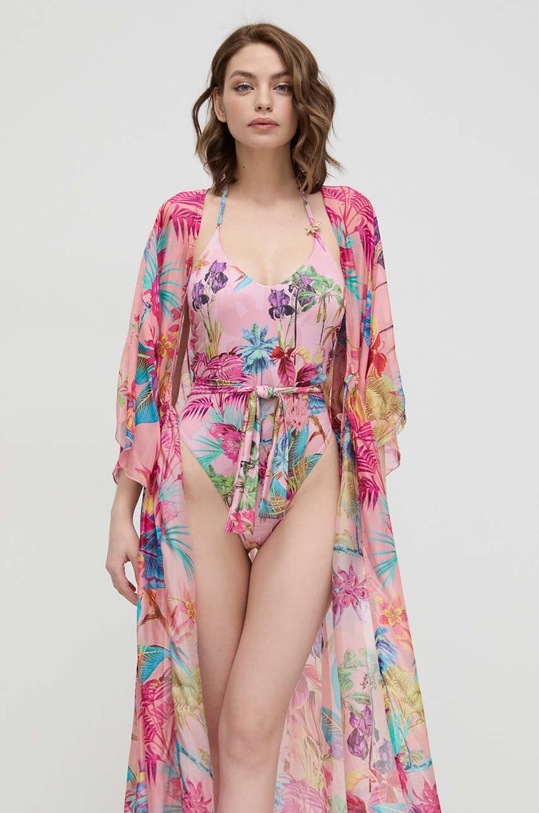 Одяг Пляжна накидка з домішкою шовку Guess E4GK08.WE550 рожевий