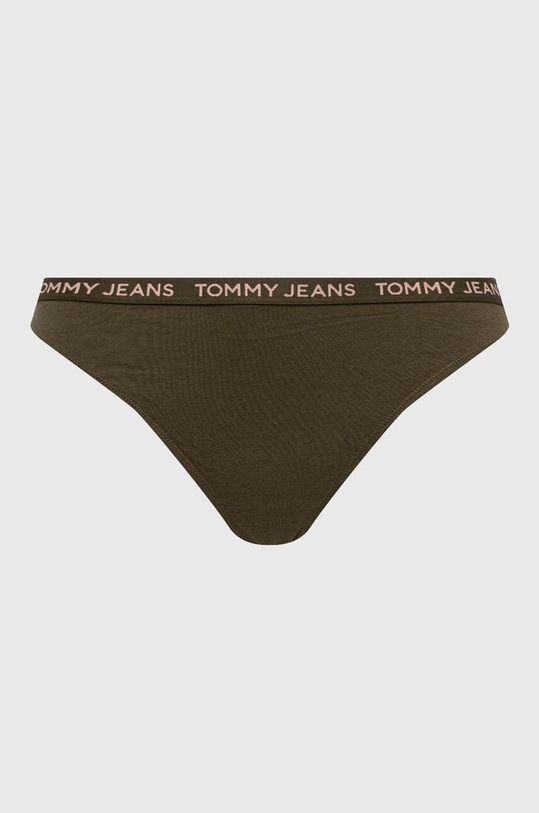 Tommy Jeans stringi 3-pack zielony UW0UW05011