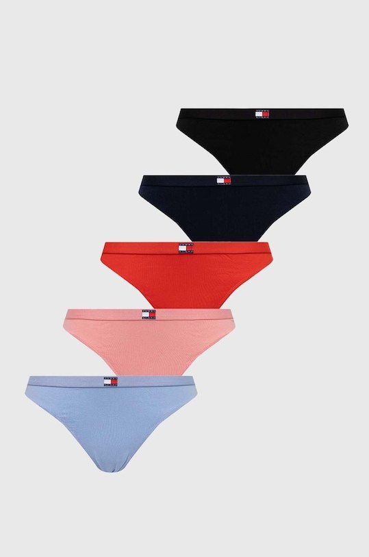 Tommy Jeans stringi 5-pack dzianina multicolor UW0UW05384