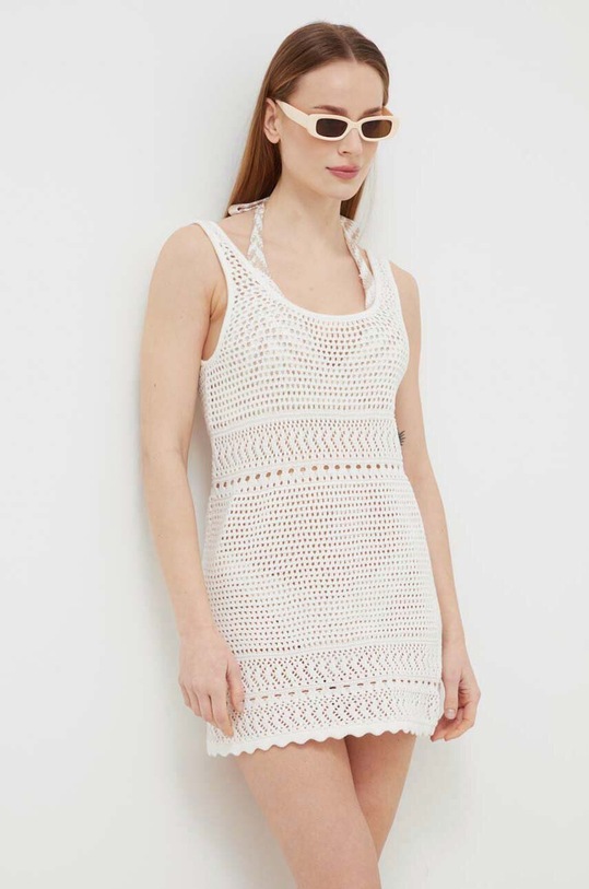 Bavlněné plážové šaty Hollister Co. KI311.4076.100 béžová SS24