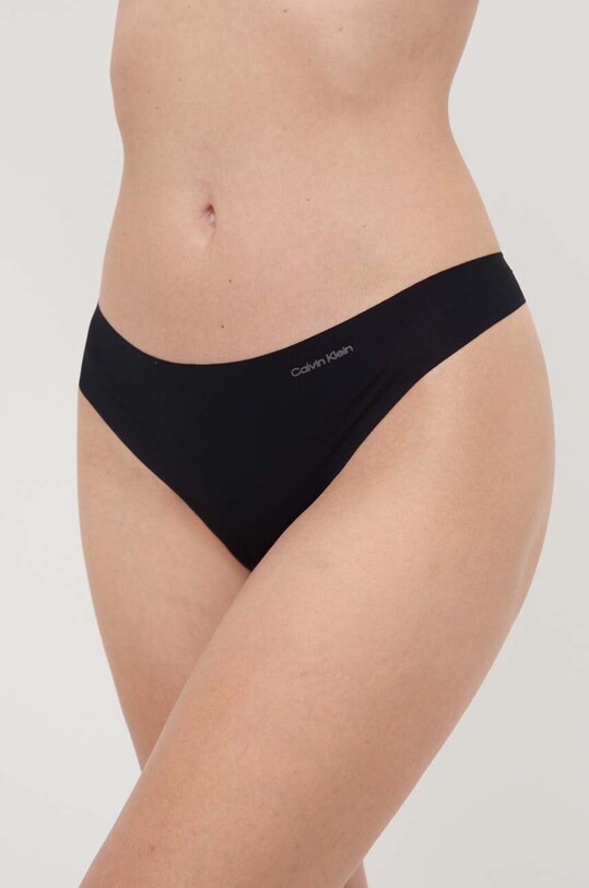Стринги Calvin Klein Underwear трикотаж чорний 0000D3428E